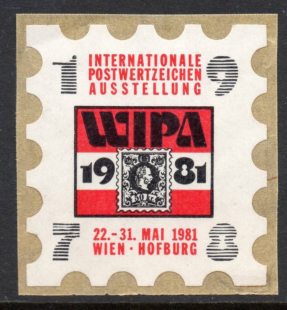 CINDERELLA: 1981 WIPA LABEL, PEEL AND STICK… …