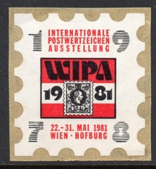 CINDERELLA: 1981 WIPA LABEL, PEEL AND STICK… …