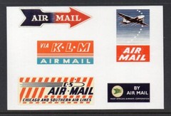 AIRMAIL LABELS OF THE PAST. REPRODUCED AS PEEL AND STICK LABELS. LOOK GREAT!,,