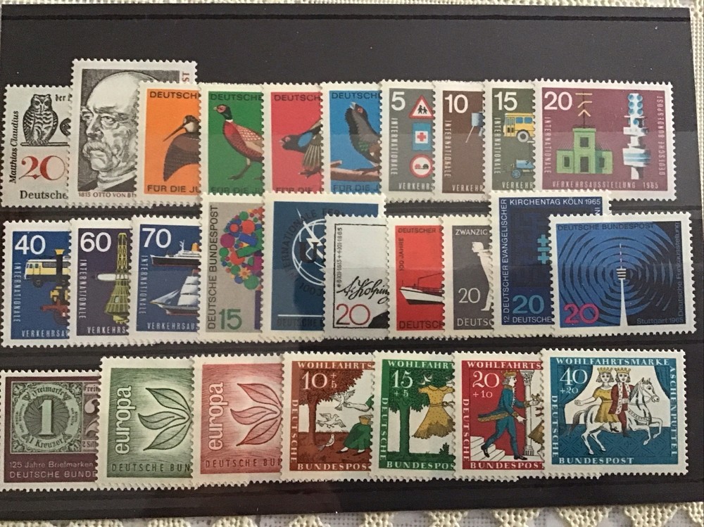 Germany Complete Year 1965 Mint Never Hinged Stamp Set MNH
