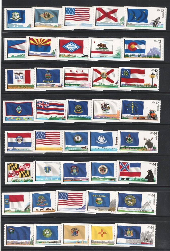 2008-2012 Flags of Our Nation Complete Set of 60 Coil Stamps 4273-4332