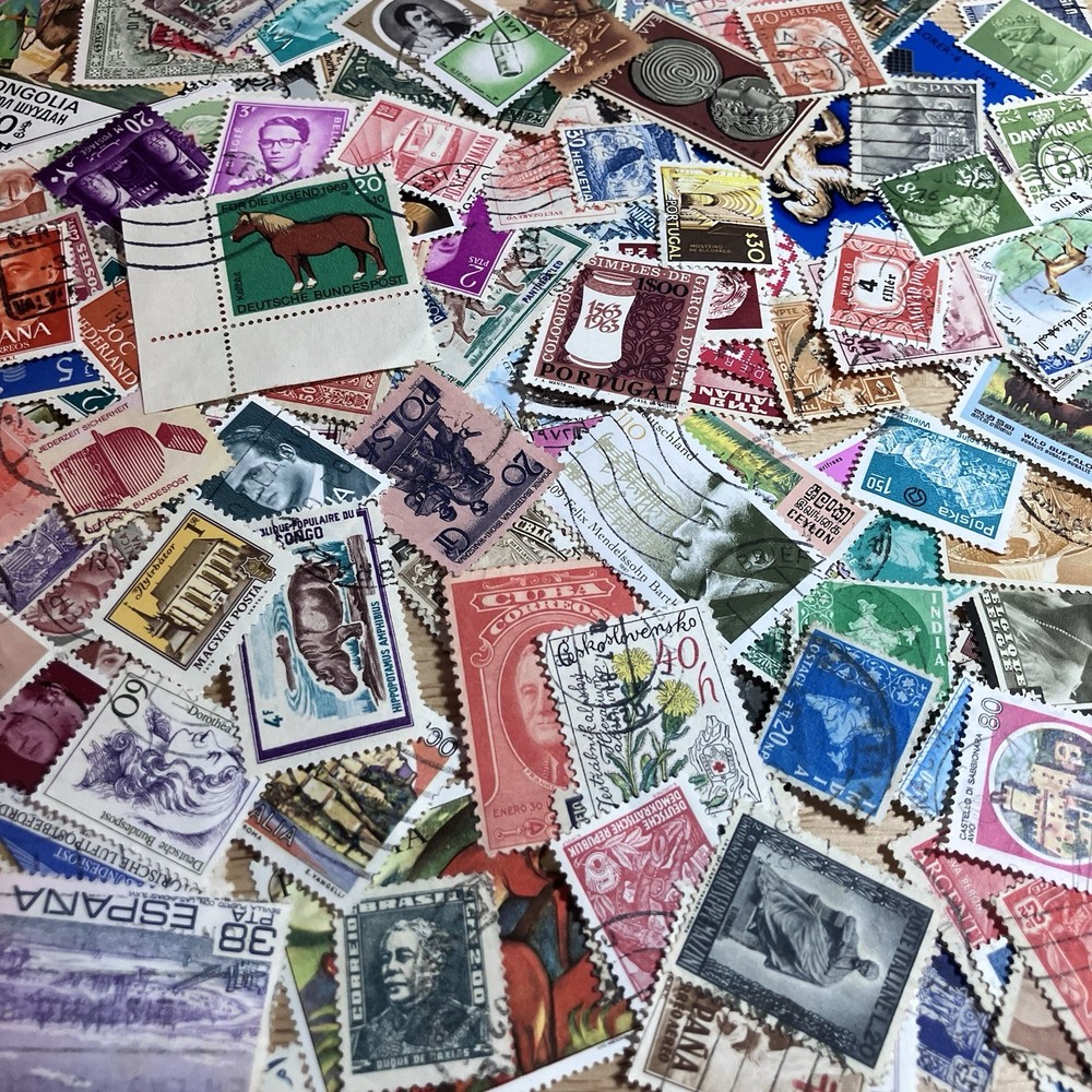 Vintage World Stamp Lot  Mixed International – Historic Lot of 50 Stamps