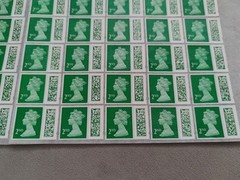 * * 50 2nd Second Class Stamps Unfranked Barcoded Genuine With Original Gum * *