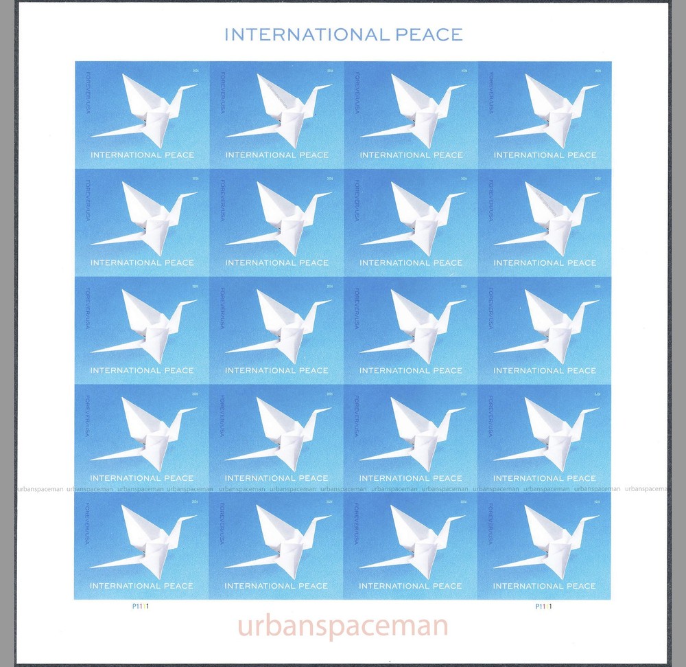 6103a International Peace 2026 Imperf Pane of 20 NDC