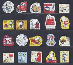 Japan 2017 Peanuts Snoopy Charlie Brown Complete Used Set of 20 Sc# 4103-4 a-j