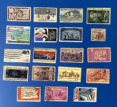 19 Used Postage Stamps Issued 1933 to 1987 Commemorating Historical Events