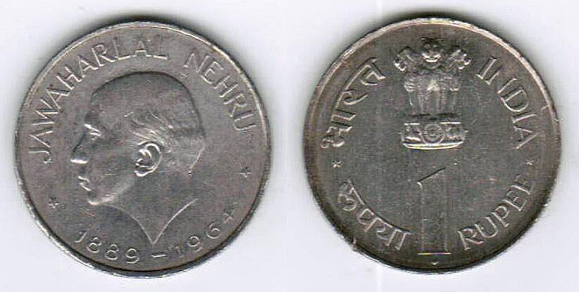 1889 – 1964 Jawaharlal Nehru India Old One Rupee Coin (Genuine) US Seller