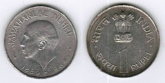 1889 – 1964 Jawaharlal Nehru India Old One Rupee Coin (Genuine) US Seller