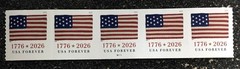 2026USA Forever US 1776 Flag – PNC Plate (#B1111) Coil Strip of 5 (BCA)