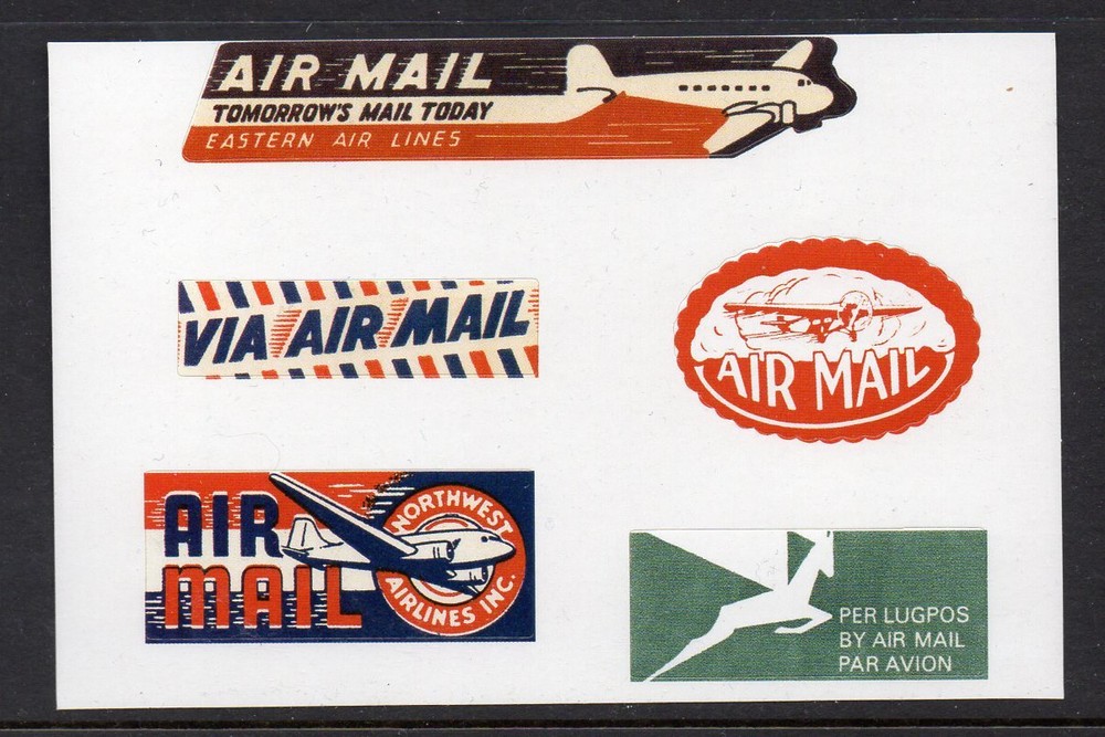 AIRMAIL LABELS OF THE PAST. REPRODUCED AS PEEL AND STICK LABELS. LOOK GREAT!…