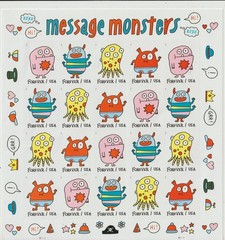 USPS Message Monster Stamps Sheet of 20 one ounce postage Sent from OKC, OK