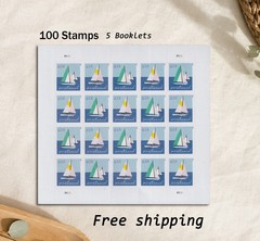 Bulk 2023 USPS Sailboats Postcard Stamps – 100 Pcs (5 Sheets) Scott #5747-48