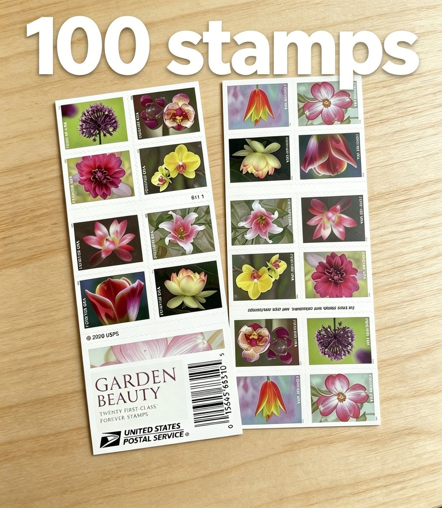 2021 Garden Beauty Scott #5525-5534 MNH Booklet of 20 (5 Booklets – 100 Stamps)