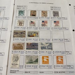 AMAZING USA STAMPS LOT ON BOISBRIAND QUEBEC AUCTION PAGES, FLAGS, EAGLES ETC. #3