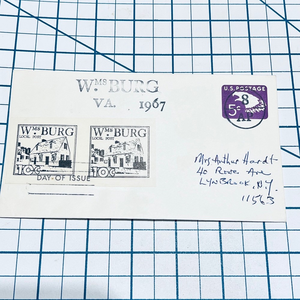 Scott #1245 1967 Williamsburg Local Post 10c First Day Cover Vintage FDC