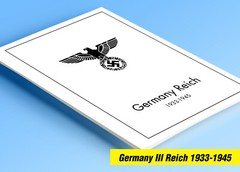 COLOR PRINTED GERMANY III REICH 1933-1945 STAMP ALBUM PAGES (43 illustr. pages)