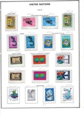 477 United Nations stamps mint from 1971-1997 on album pages all different