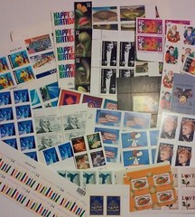 Unused 65 of Multiples & Strips & Singles of 34¢ US Postage Stamps USA FV $22.10