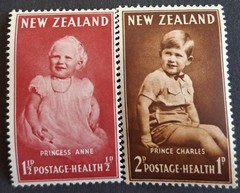 NEW ZEALAND 1952-UHM – “HEALTH – PRINCESS ANNE & PRINCE CHARLES” COMPLETE SET