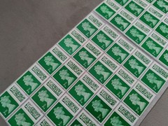 * * 50 2nd Second Class Stamps Unfranked Barcoded Genuine With Original Gum * *