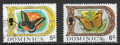 DOMINICA SCOTT 273 – 274 USED VF – 1969 MULTI-COLOR ISSUES – ELIZABETH II