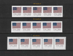 US 2026 Flag Forever Stamp Plated Coil Strip of 5 Set
