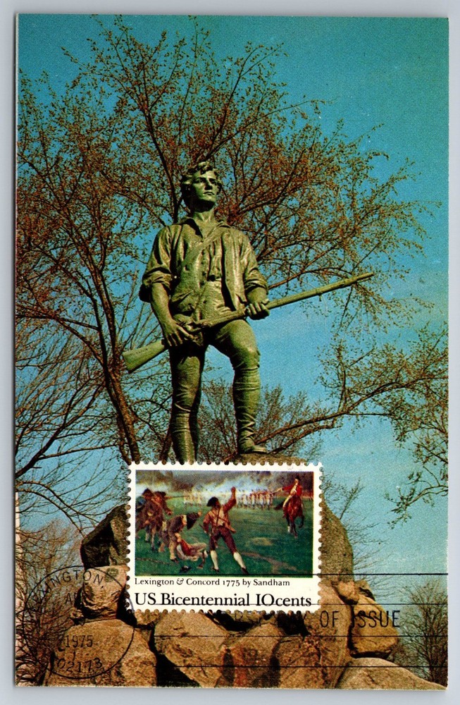 #1563 Battle of Lexington & Concord 2 FDC Maxi Cards