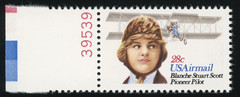 US Airmail – 1980 Blanche Stuart Scott 28c – SC# C99 Single Mint NH OG