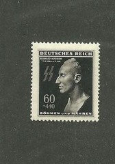 MNH 1943 stamp Sc B20 / Reinhard Heydrich Death mask stamp / Third Reich WWII