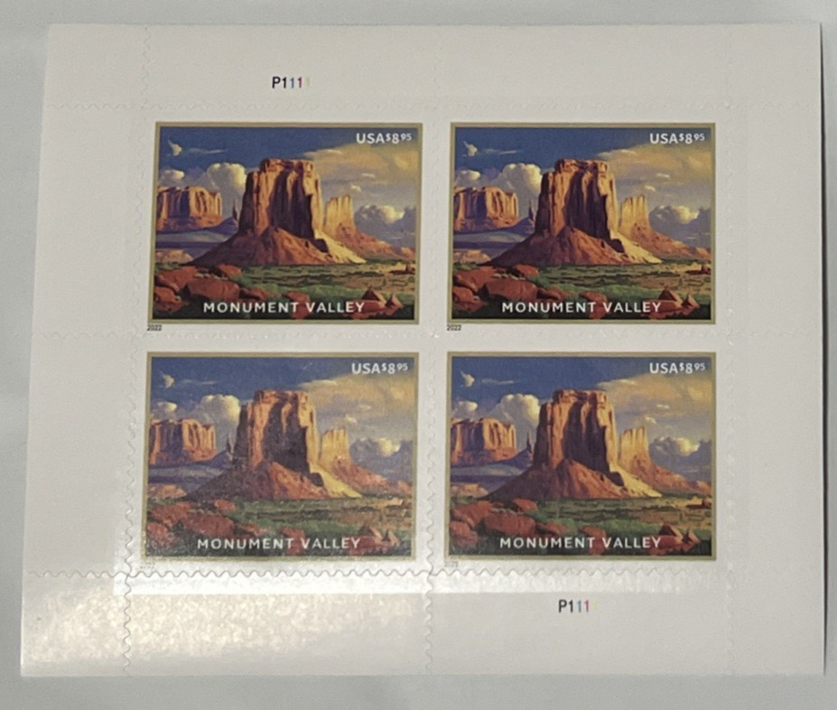 Utah Monument Valley 2022 Priority Mail Sheet of 4 Stamps (4 x $8.95 = $35.80)