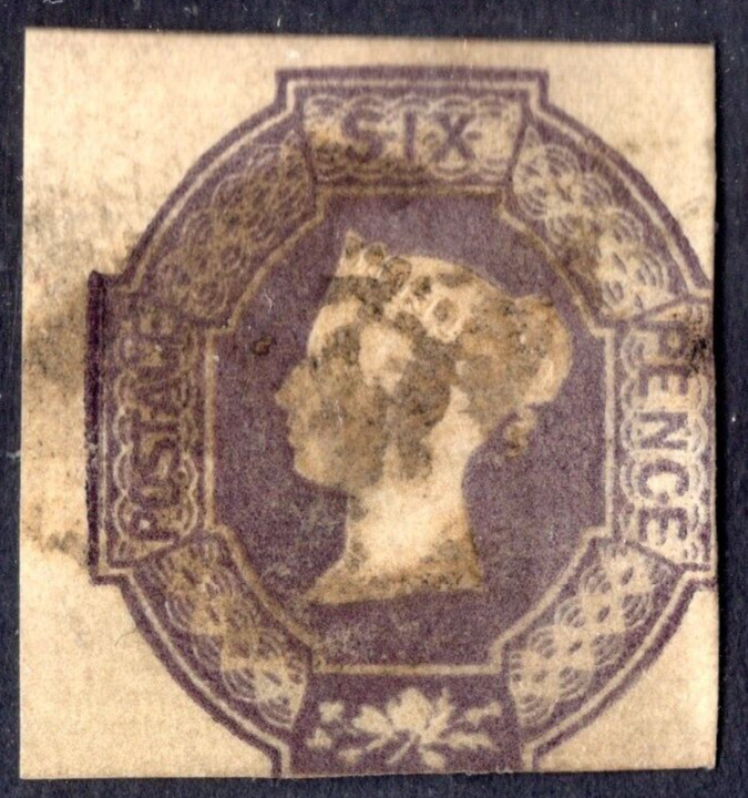UK G.B. 1854 SIX PENCE S.G. #60 WATERMARK UPRIGHT SCOTT #7 IMPERF