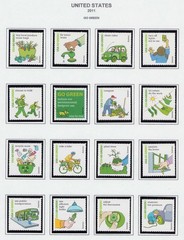 4524 GO GREEN set of 16 singles US Forever Stamps MNH 2011 post office fresh
