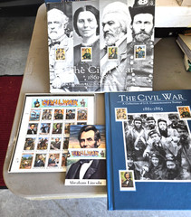 1995 Civil War Complete Sheet Set of 20 Stamps, Book, and 20 picture post cards