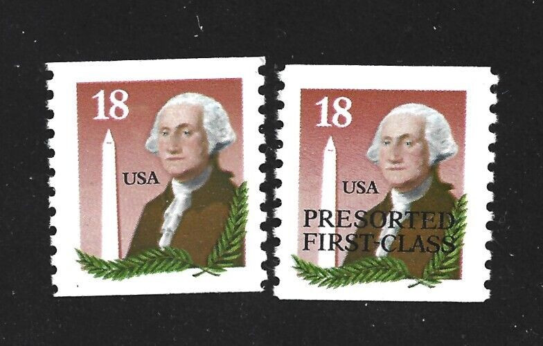 US STAMPS 2149 & 2149a Singles 1985 Washington 18c MINT NH OG FREE SHIP