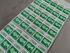 * * 50 2nd Second Class Stamps Unfranked Barcoded Genuine With Original Gum * *