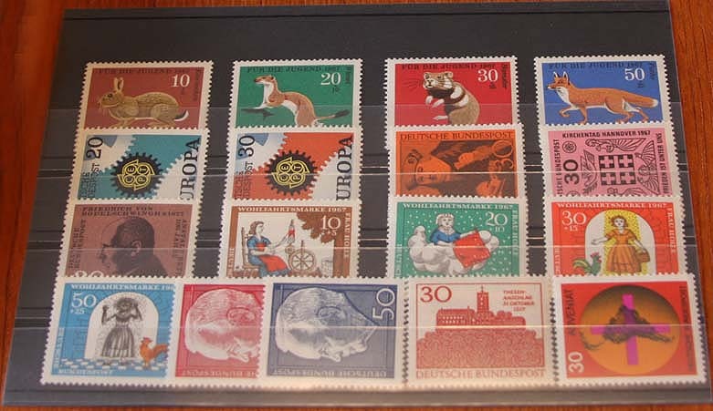 Germany Complete Year 1967 Stamp Set Mint Never Hinged MNH German Stamps