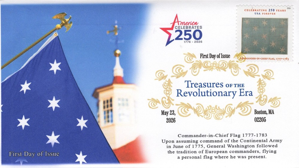 26-185, 2026, Treasures of the Revolutionary Era, First Day Cover, Digital Color