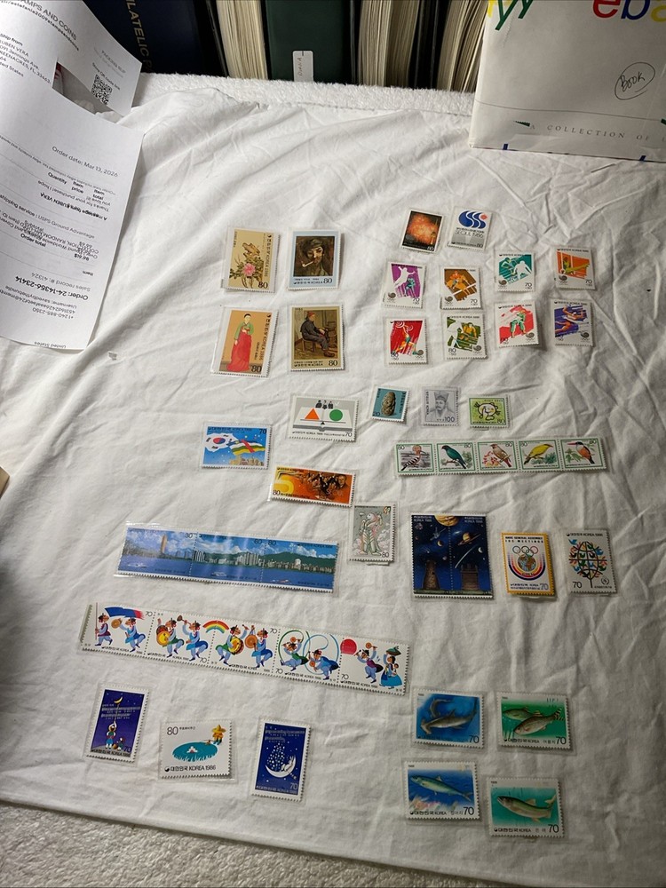 KOREA-(1985-87)-HISTORICAL EVENTS-lot of 45-Stamps,Singles/STRIPS-CV.$50.MNH#532