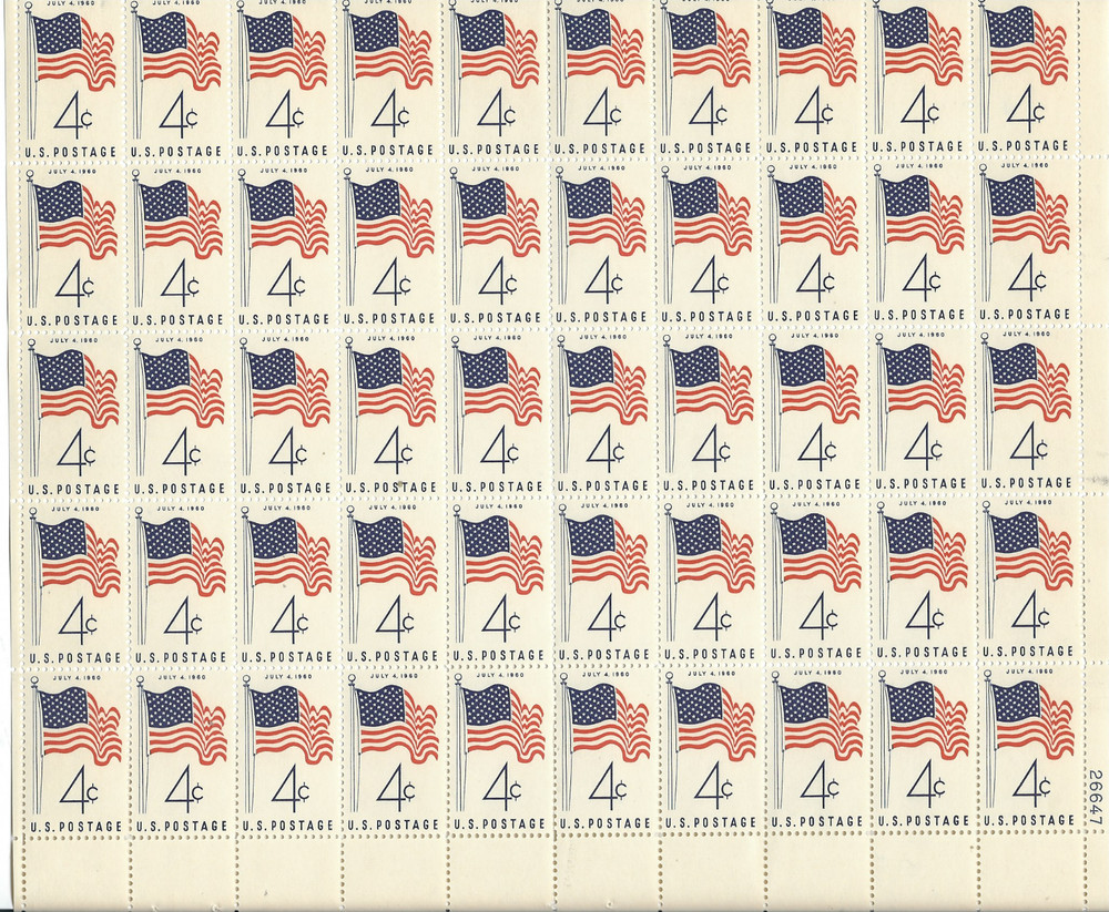 Scott #1153….4 Cent… Flag…Sheet of 50
