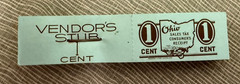 STATE OF OHIO PREPAID SALES TAX VENDOR’S STUB 1¢ STAMP BUNDLE Consumer’s Receipt
