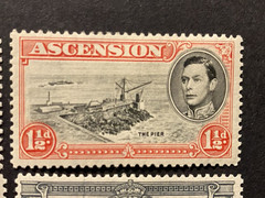 Ascension 1938-53, 7x Stamps Mint Light Hinge Short set + Original gum.