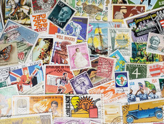 150 Worldwide Stamps -All Different Views & Sizes-Large Medium & Small Stamps
