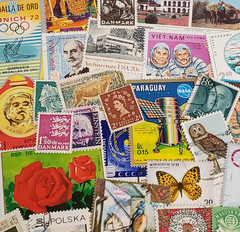 150 Worldwide Stamps -All Different Views & Sizes-Large Medium & Small Stamps