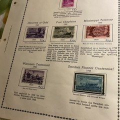 U.S.-(-1947-1948-)-HISTORICAL EVENTS-lot Of 14- Stamps-ON ALBUM PAGE-USED-#30