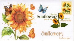 26-055, 2026, Sunflowers, First Day Cover, Digital Color Postmark, Strongsville