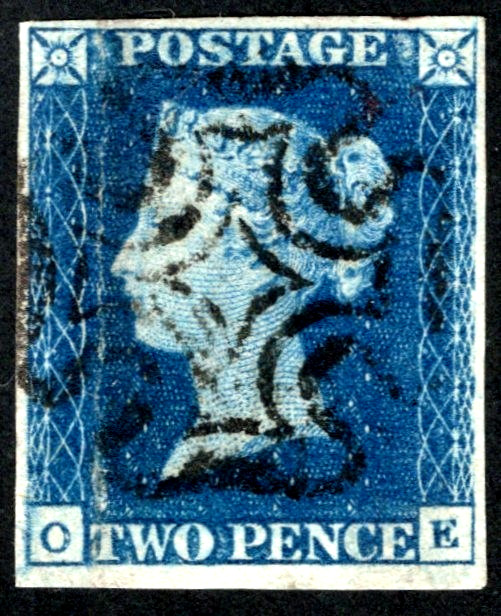 QV FINE USED 2D BLUE 4 MARGINS NICE FULL UPRIGHT MX.