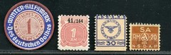 #9147 -WWII – 4 CONTRIBUTION STAMPS (1939-1944) -extensive description inside