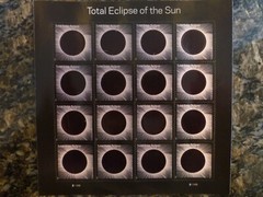 8 Total Eclipse of the Sun USPS 16 Forever Stamps 2017 with Protective Sleeves