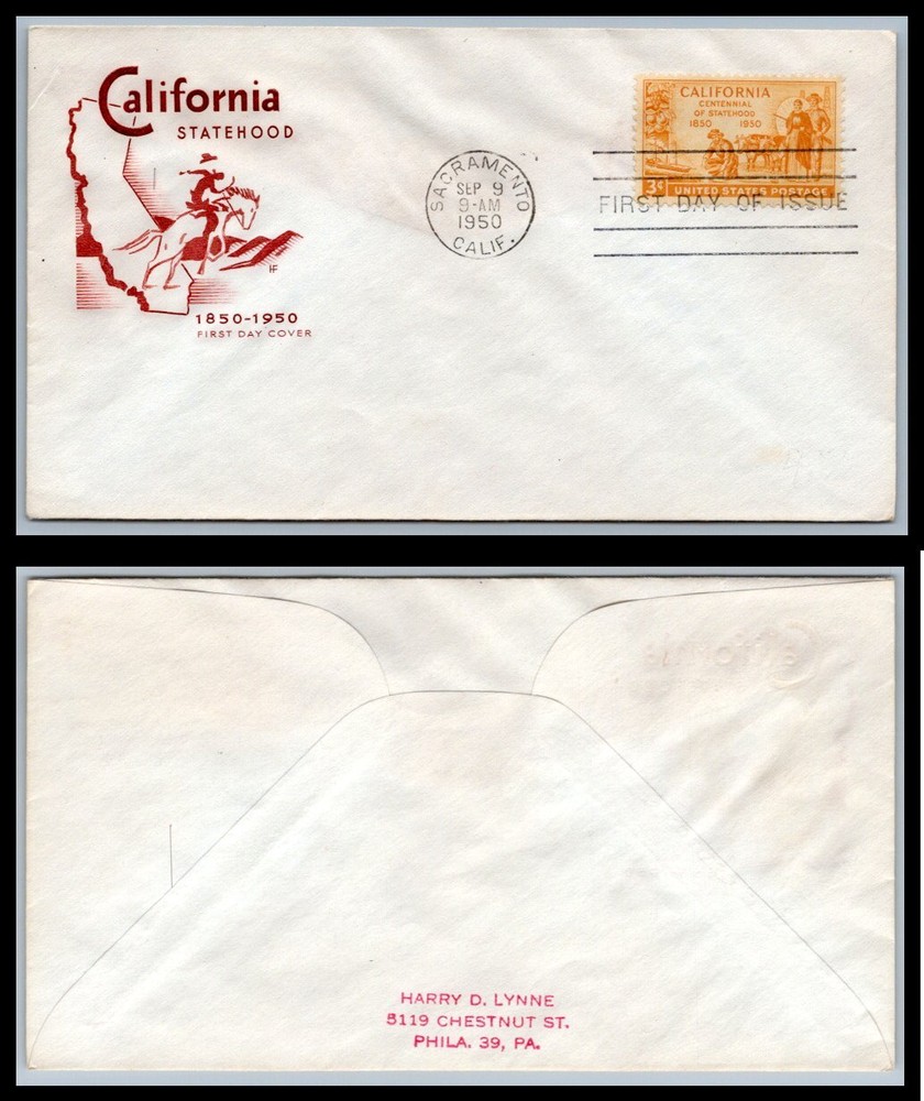US FDC # 997 3c California HF seller 1950, 9p7073
