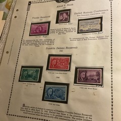 U.S.-(-1944-1946-)-HISTORICAL EVENTS-lot Of 12- Stamps-ON ALBUM PAGE-USED-#30